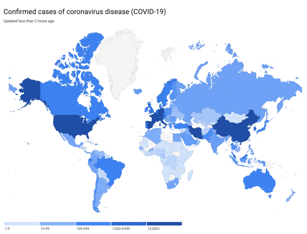 Google COVID-19 疫情地圖