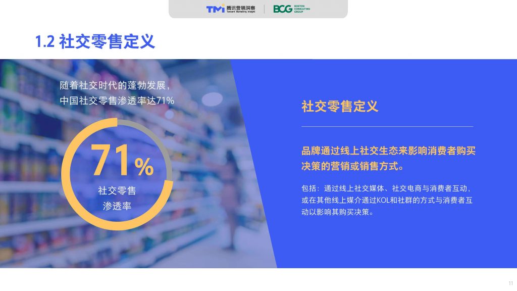 社群零售滲透率在中國達 71%（圖截自 2020 中國社交零售白皮書）
