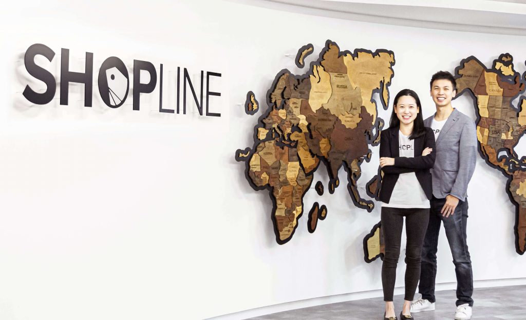 SHOPLINE 公開全新落成的800 坪辦公室，展現持續拓展東南亞版圖、全力搶攻後疫情時代電商市場的決心（左為 SHOPLINE 共同創辦人暨營運長劉煦怡、 右為 SHOPLINE 台灣總經理陳少勤