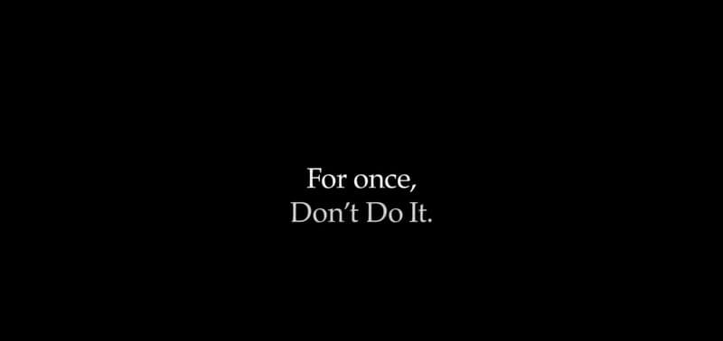 Nike 借勢案例：「For once, Don’t Do It.」（圖取自 Nike 影片）