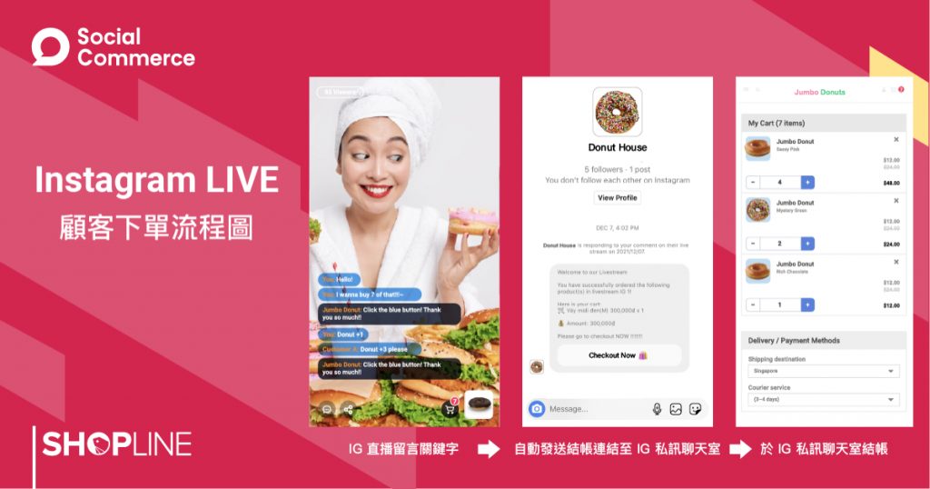 SHOPLINE 完成串接 Instagram LIVE 直播的服務，提供店家使用 Instagram 直播 +1 收單導購的服務