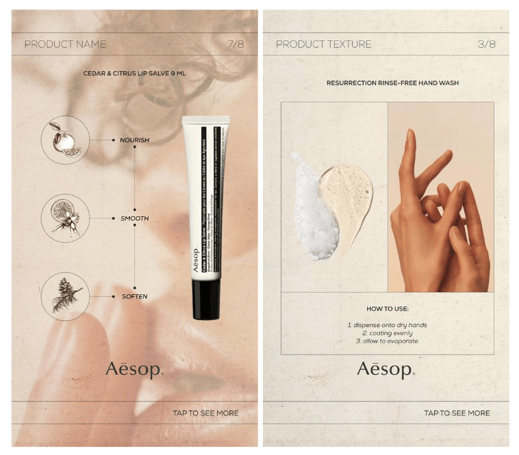 澳大利亞化妝品品牌《AESOP》以圖示標示出護手霜的原料成分