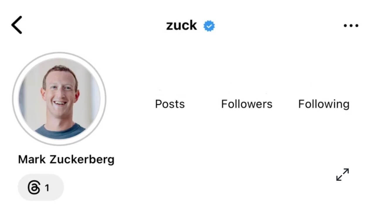 馬克祖克柏是 Threads 的第一個註冊使用者