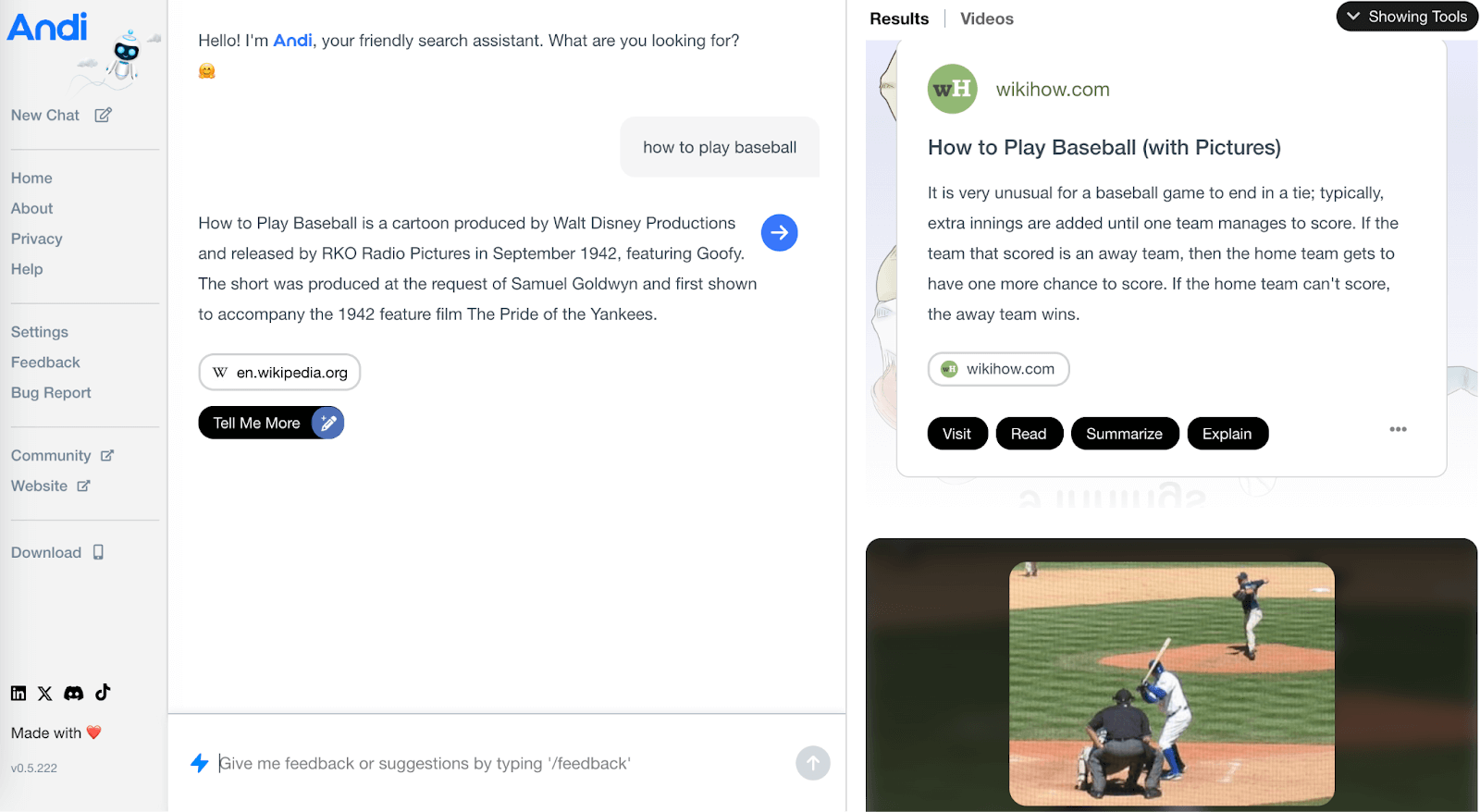 Andi search 使用示意