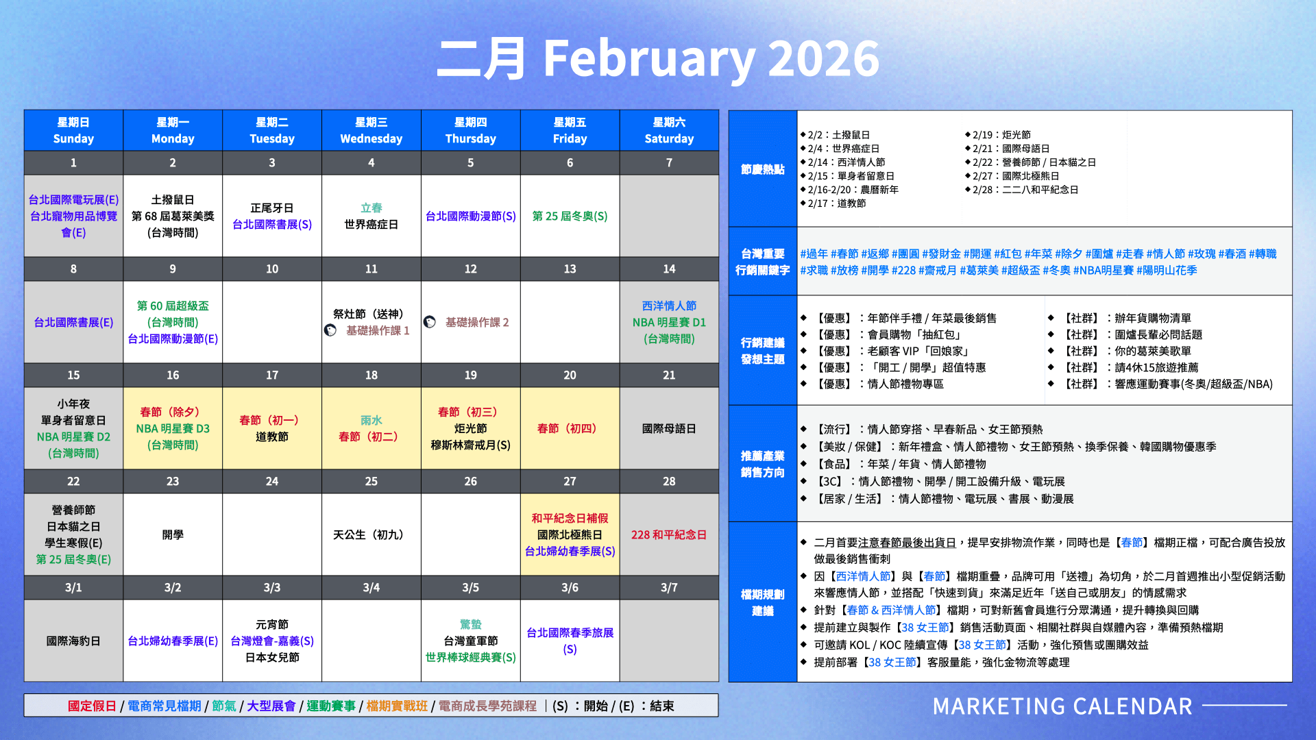 2026 二月節慶行銷熱點