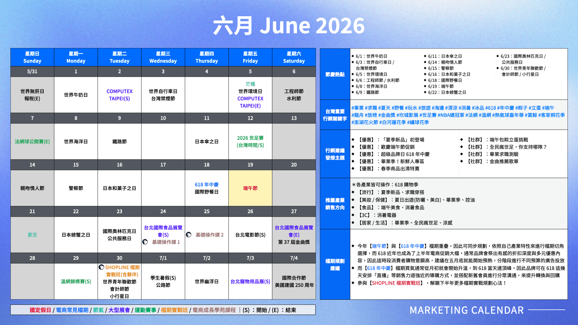 2026 六月節慶行銷熱點