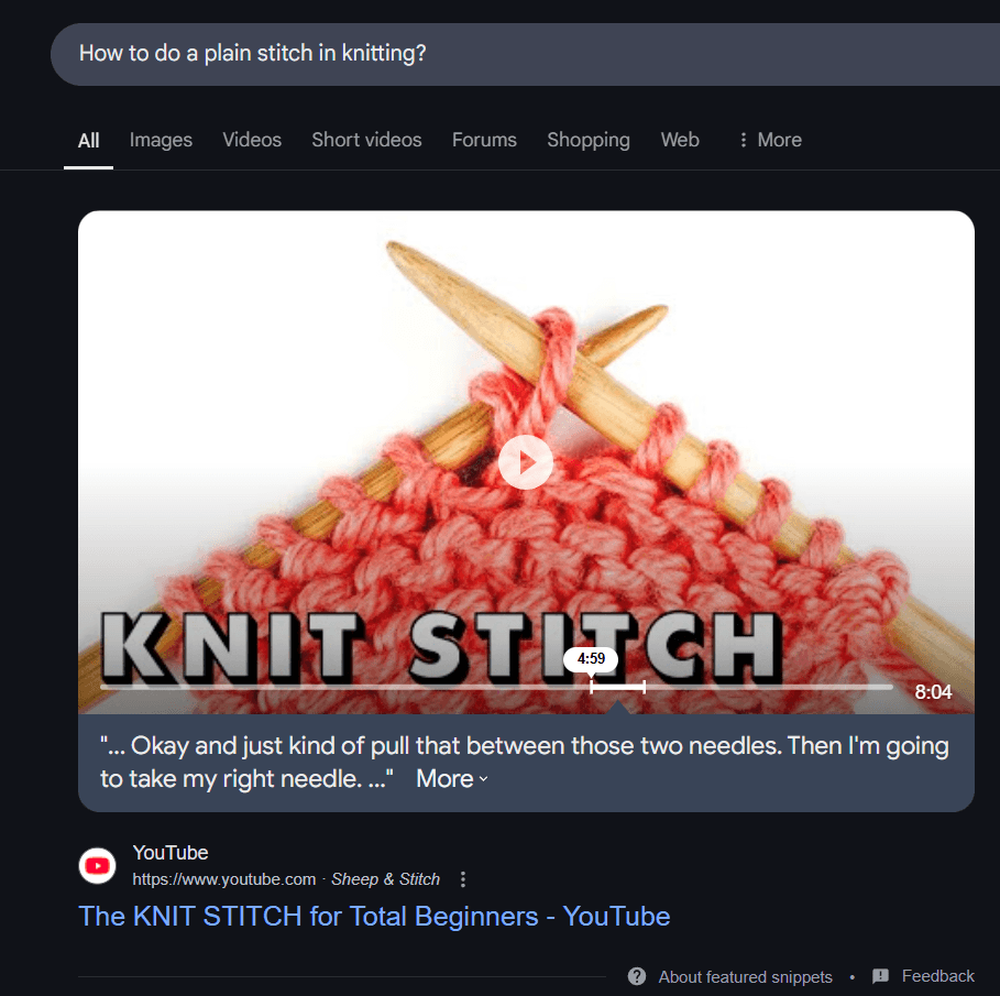 影片型精選摘要示意